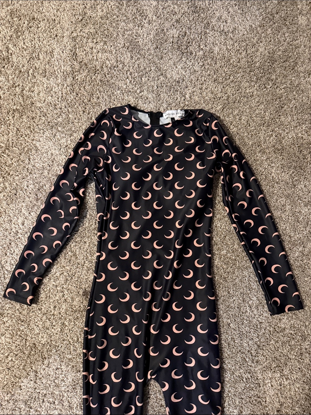 Marine Serre Black Crescent Moon Print Jumpsuit - Picture 2 of 5